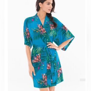 Soma lightweight silky feeling tropical print swim wrap or robe size small/med